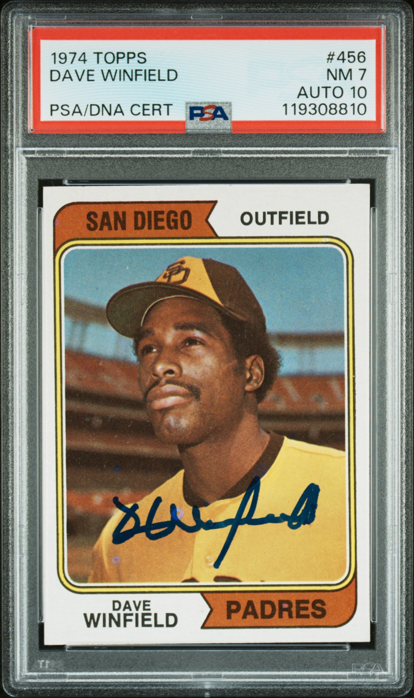 1974 Topps #456 Dave Winfield RC Rookie PSA 7 / 10 AUTO Autograph