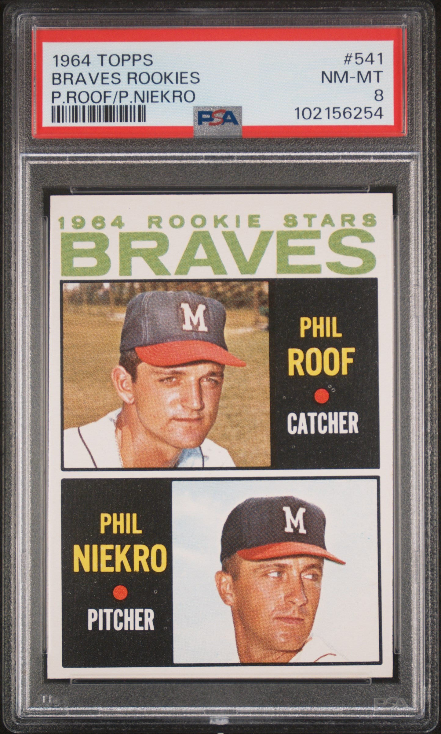 1964 Topps #541 Phil Niekro RC Rookie PSA 8 NM-MT New Label