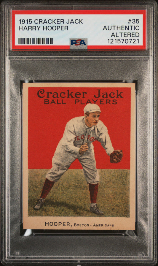 1915 Cracker Jack #35 Harry Hooper PSA Authentic CREASE FREE +SHARP