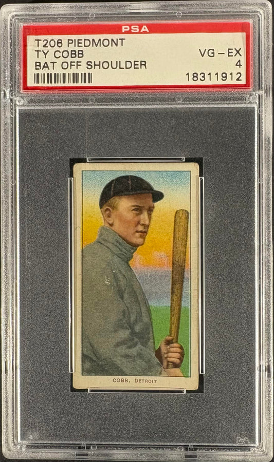 1909-11 T206 Piedmont 350 Ty Cobb Bat Off Shoulder PSA 4 VG-EX Well Centered