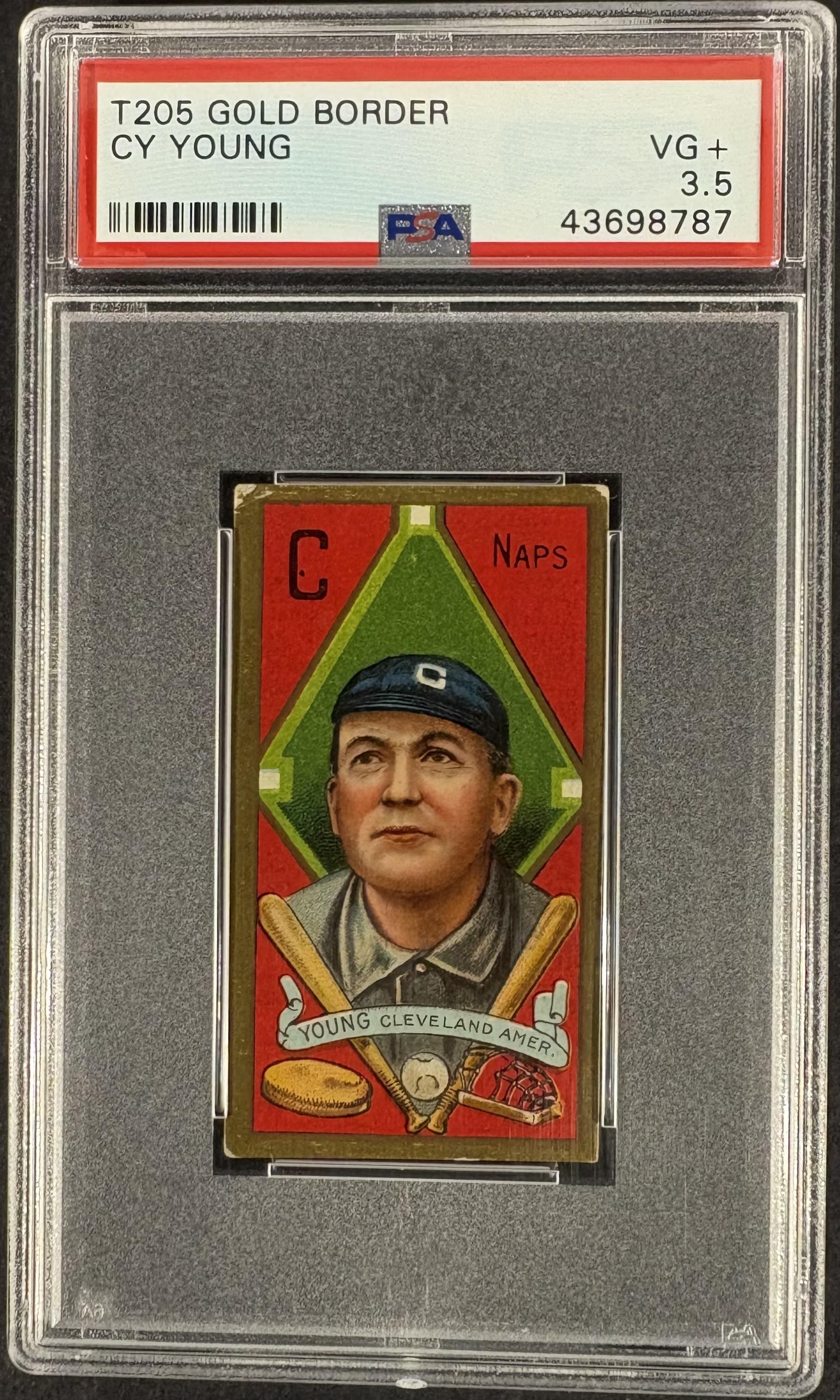 1911 T205 Gold Border Cy Young PSA 3.5 VG+ Nice Color New Label
