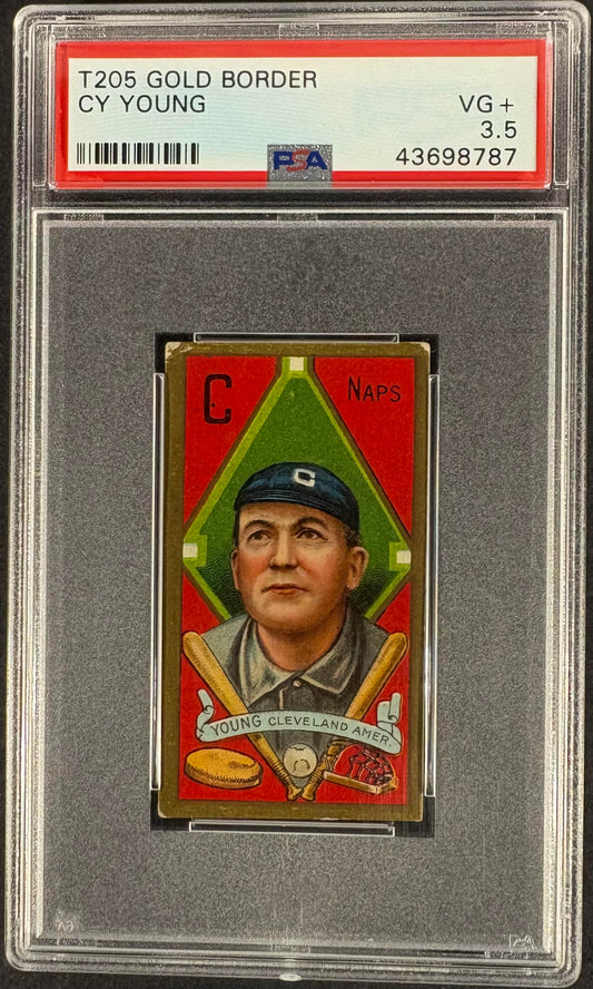 1911 T205 Gold Border Cy Young PSA 3.5 VG+ Nice Color New Label