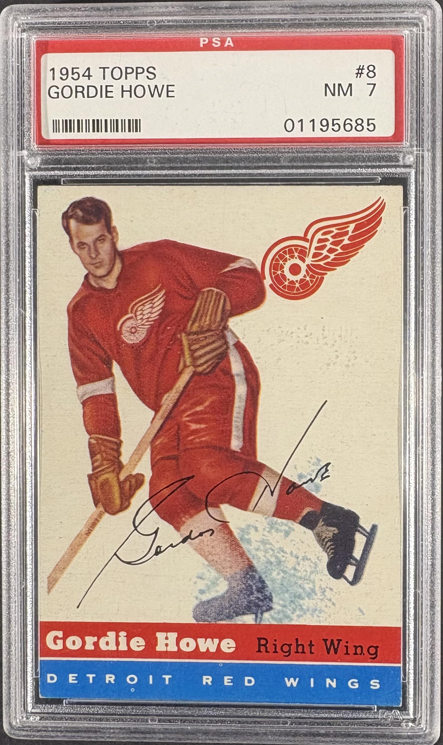 1954-55 Topps #8 Gordie Howe PSA 7 NM Near Mint High Grade