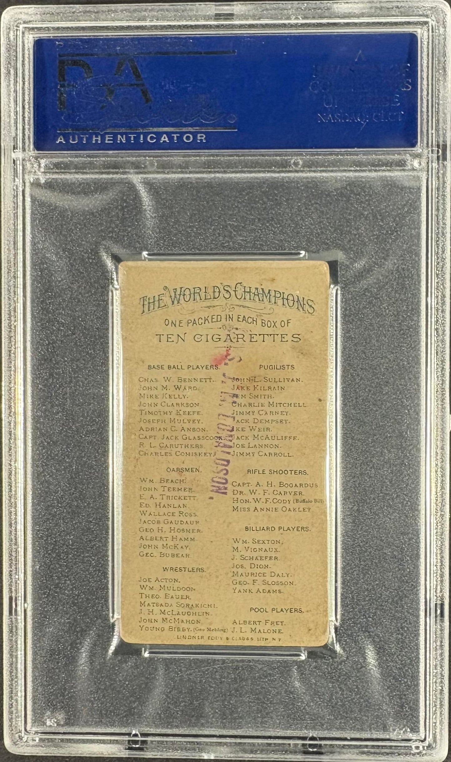 1887 N28 Allen & Ginter Mike Kelly PSA 3 mk (back stamp) CREASE FREE