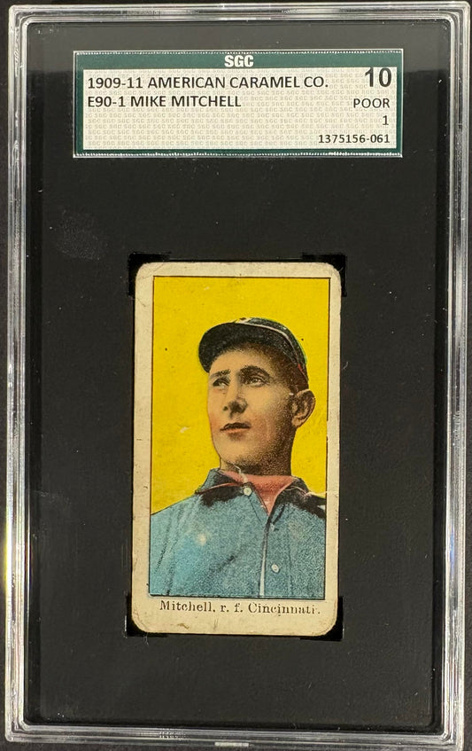 1909-11 American Caramel E90-1 Mike Mitchell Cincinnati SGC 1 Nice Color