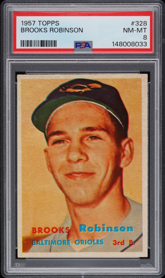1957 Topps #328 Brooks Robinson RC Rookie PSA 8 NM-MT High Grade New Label