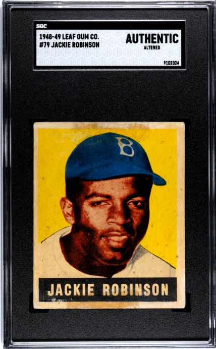 1948-49 Leaf #79 Jackie Robinson RC Rookie SGC Authentic Nice Color