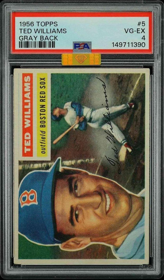 1956 Topps #5 Ted Williams White Back PSA 4 MBA GOLD DIAMOND TOP EYE APPEAL
