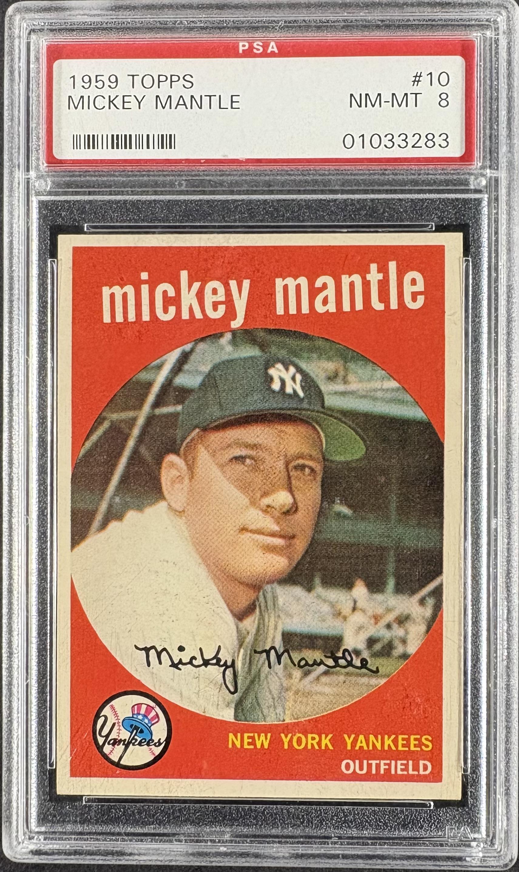 1959 Topps #10 Mickey Mantle PSA 8 NM-MT Nice Color High Grade