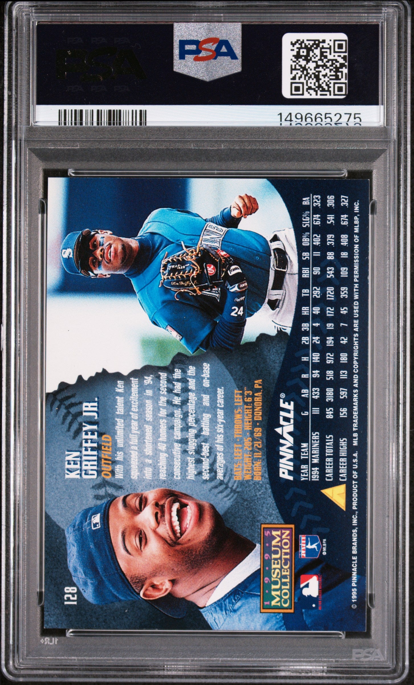 1995 Pinnacle #128 Ken Griffey Jr Museum Collection PSA 9 MINT