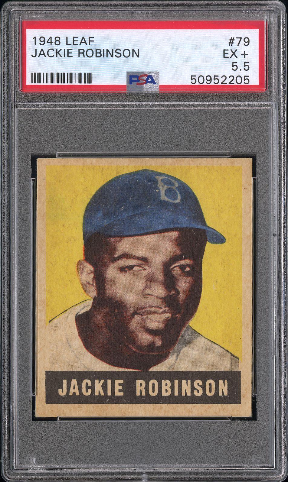 1948 Leaf #79 Jackie Robinson RC Rookie PSA 5.5 EX+ PWCC-A Top 30% Eye Appeal