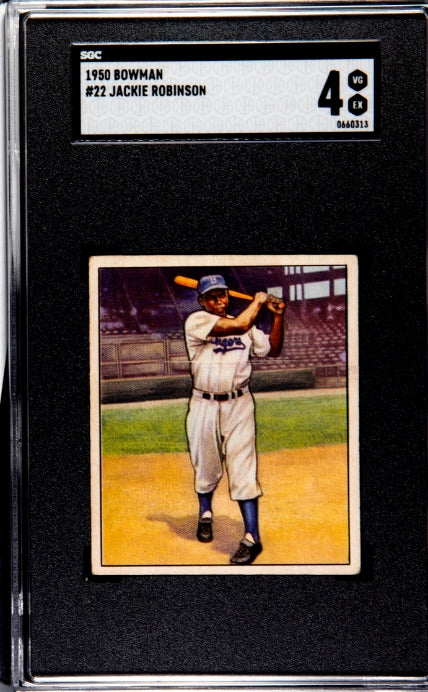 1950 Bowman #22 Jackie Robinson SGC 4 VG-EX Well Centered Nice Color