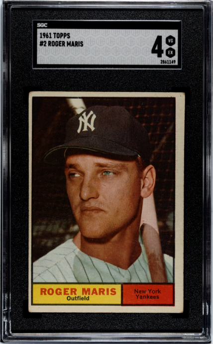 1961 Topps #2 Roger Maris SGC 4 VG-EX