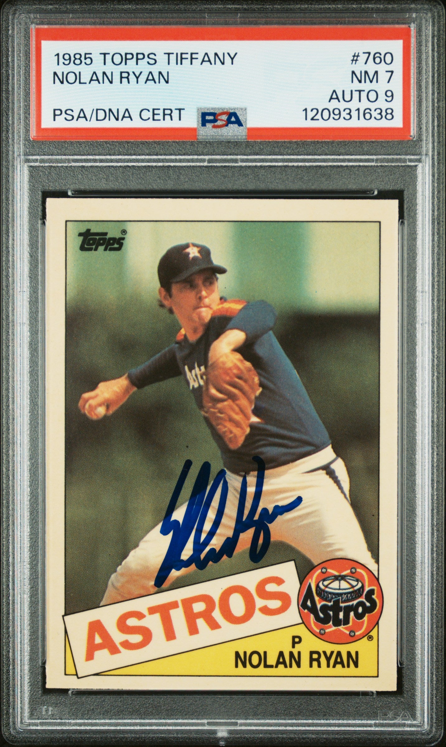 1985 Topps TIFFANY #760 Nolan Ryan PSA 7 / 9 AUTO Autograph