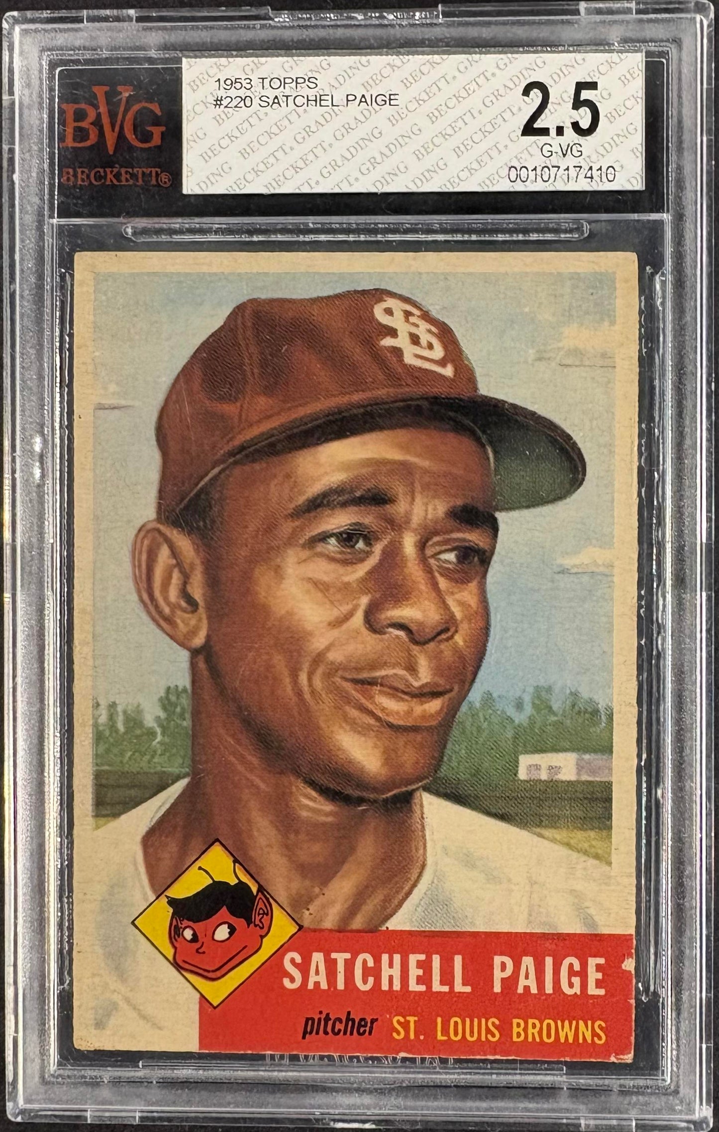 1953 Topps #220 Satchell Satchel Paige BVG 2.5 GD+ Nice Eye Appeal