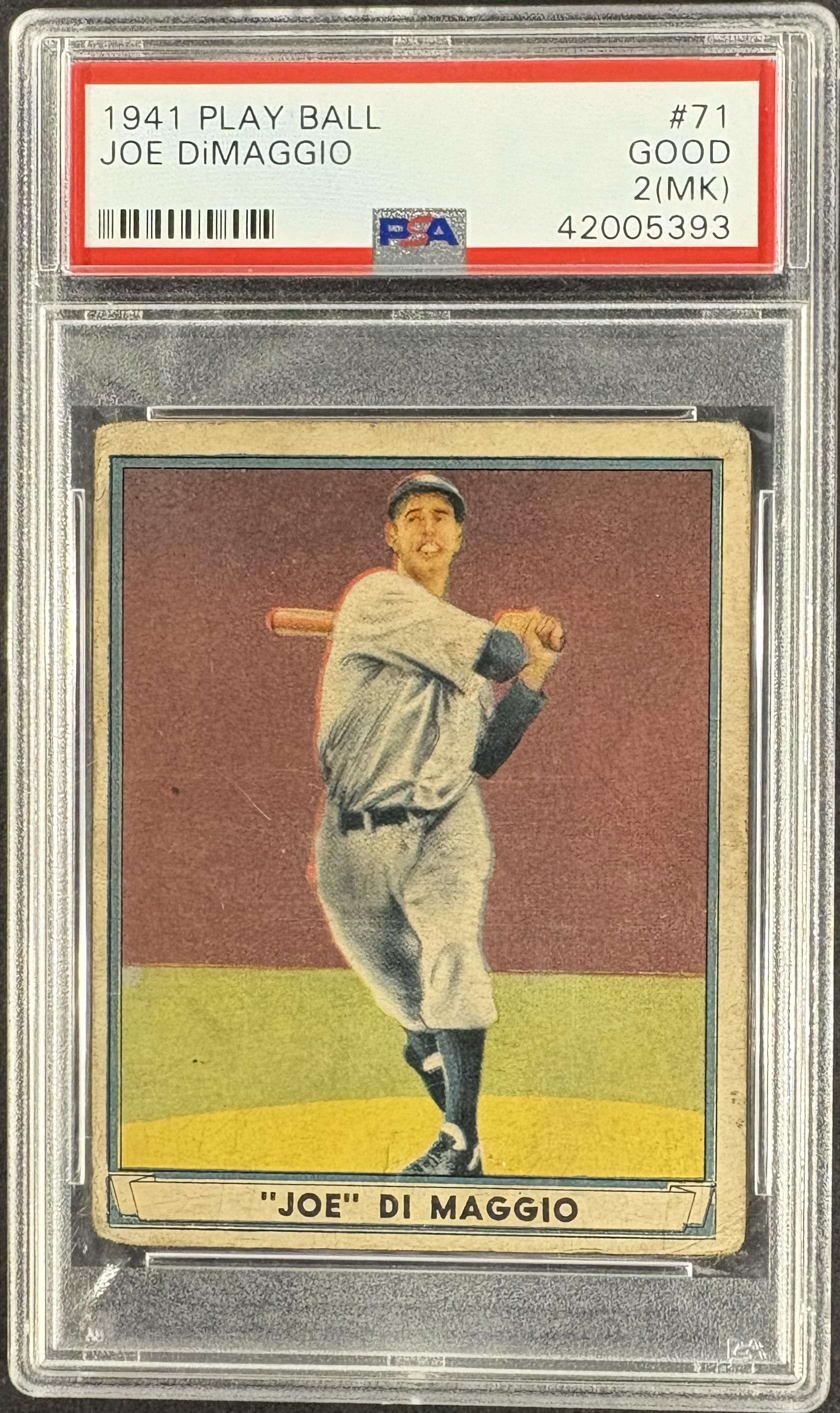 1941 Play Ball #71 Joe DiMaggio PSA 2 mk Nice Color New Label