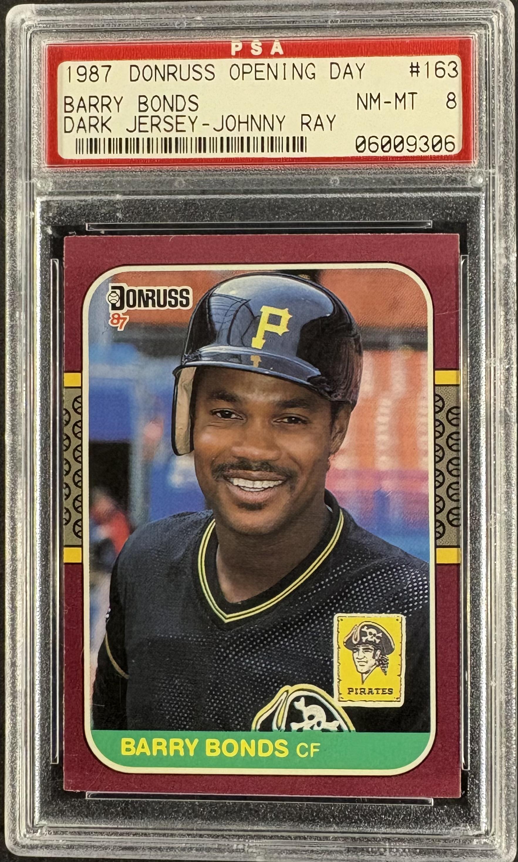 1987 Donruss Opening Day #163 Barry Bonds ERROR Johnny Ray PSA 8 NM-MT