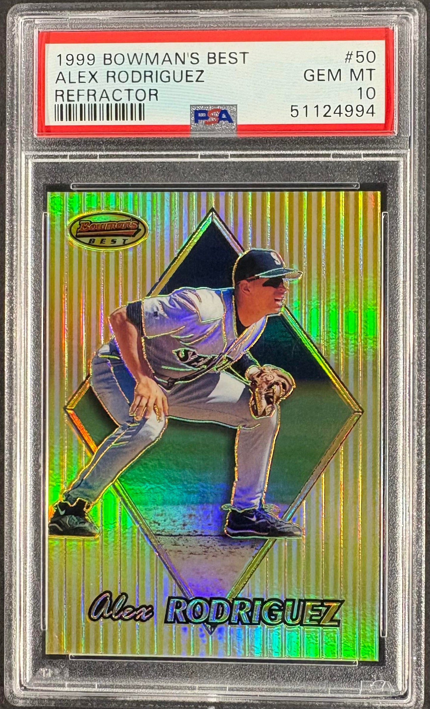 1999 Bowman's Best #50 Alex Rodriguez Refractors PSA 10 #/400