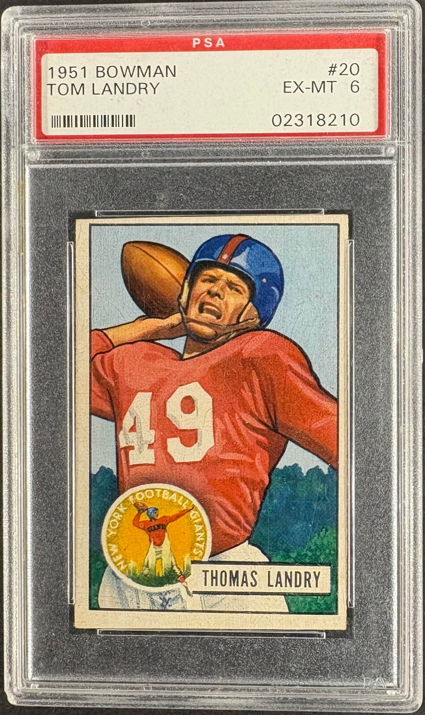 1951 Bowman #20 Thomas Landry RC Rookie PSA 6 EX-MT