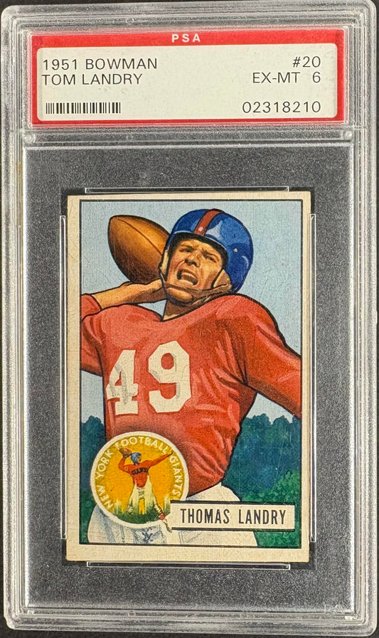 1951 Bowman #20 Thomas Landry RC Rookie PSA 6 EX-MT