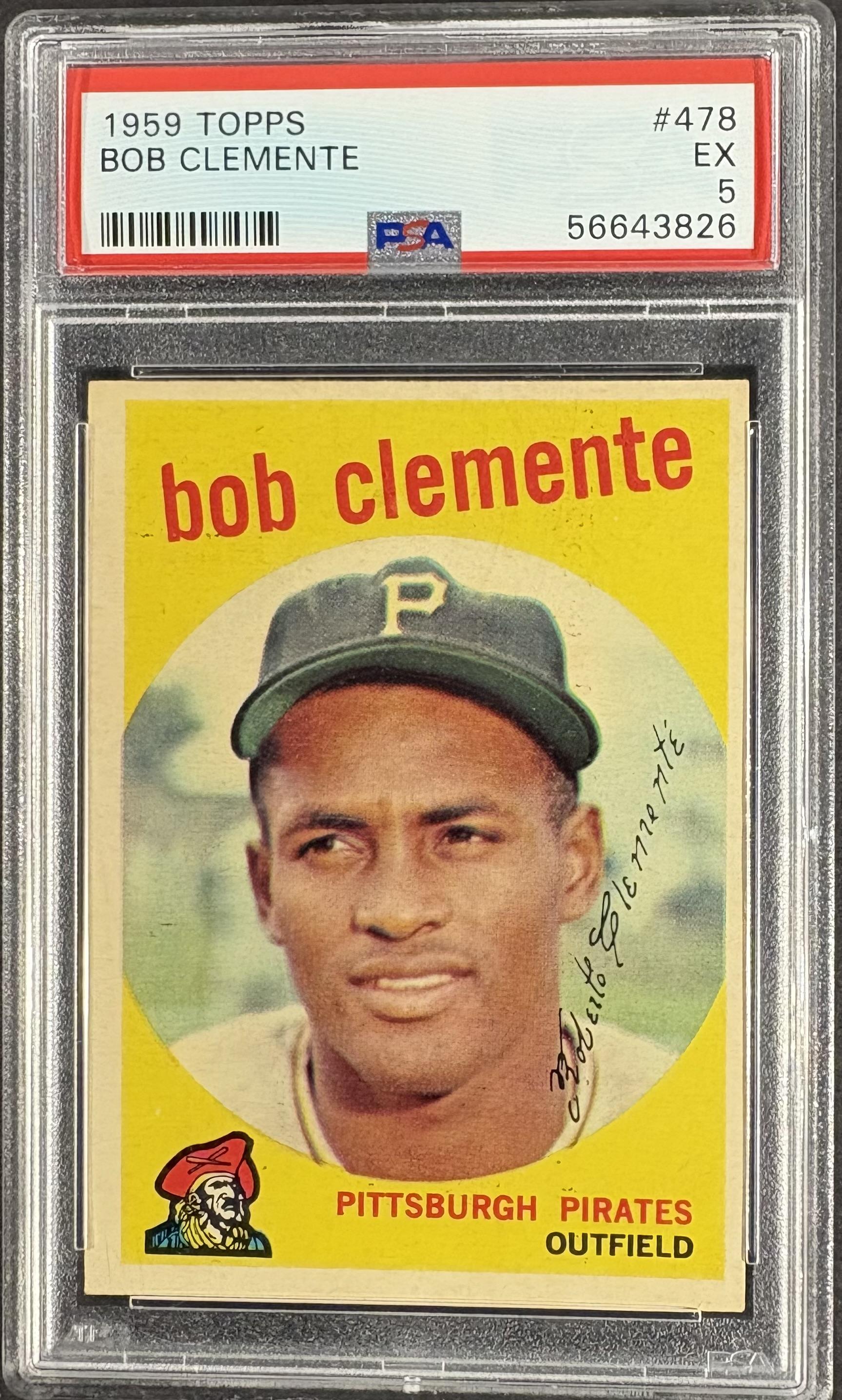 1959 Topps #478 Bob Roberto Clemente PSA 5 EX New Label