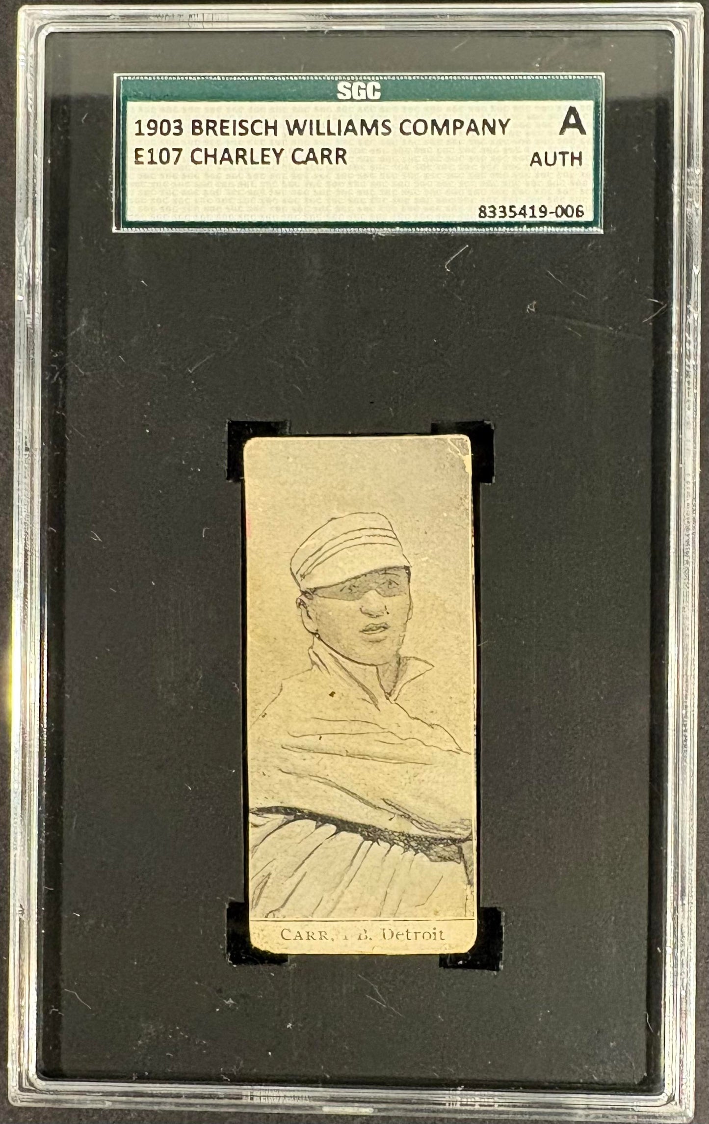 1903-04 Breisch-Williams (E107) Charlie Carr SGC Authentic