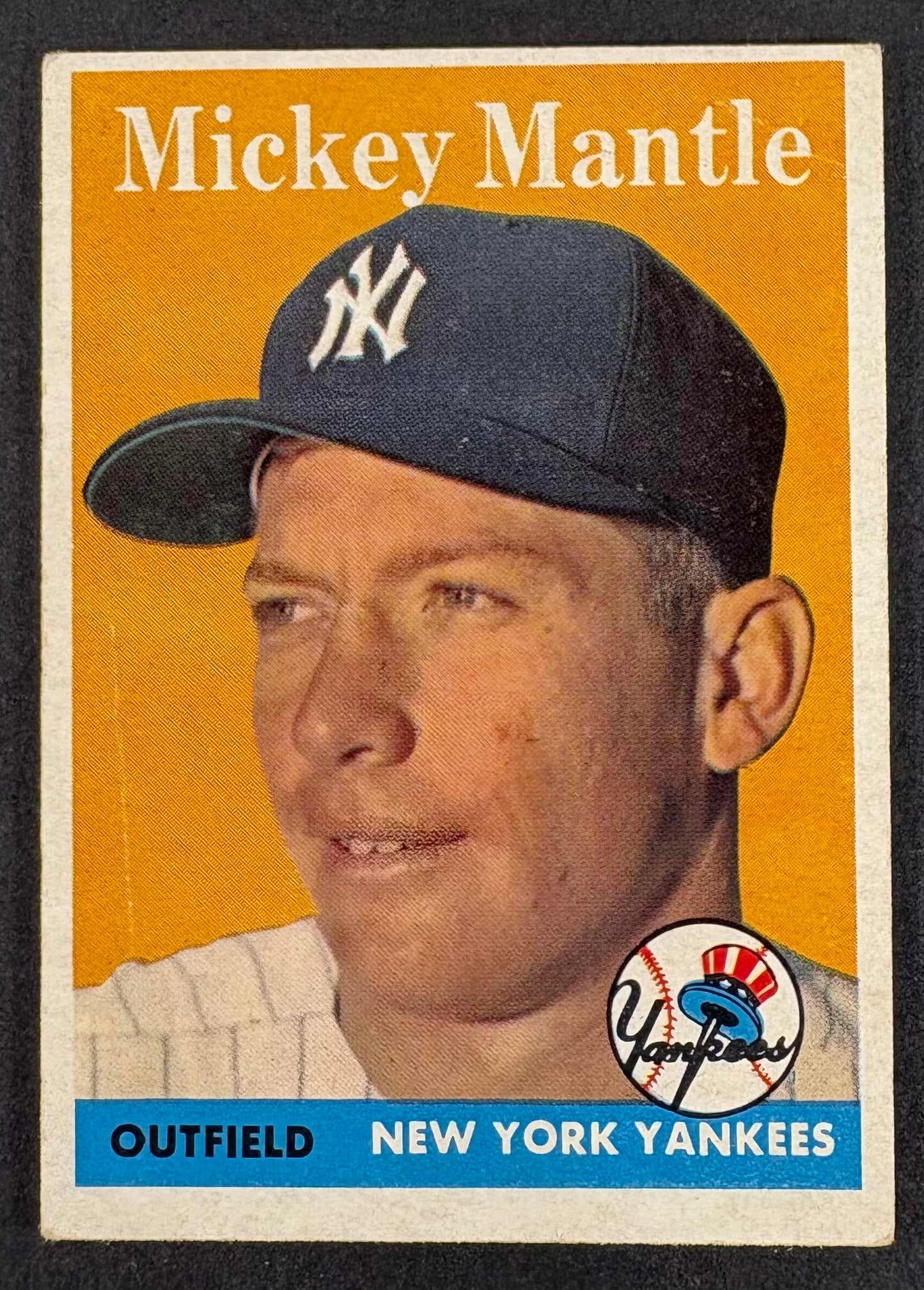 1958 Topps #150 Mickey Mantle Nice Eye Appeal (wrinkle)