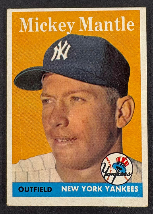 1958 Topps #150 Mickey Mantle Nice Eye Appeal (wrinkle)