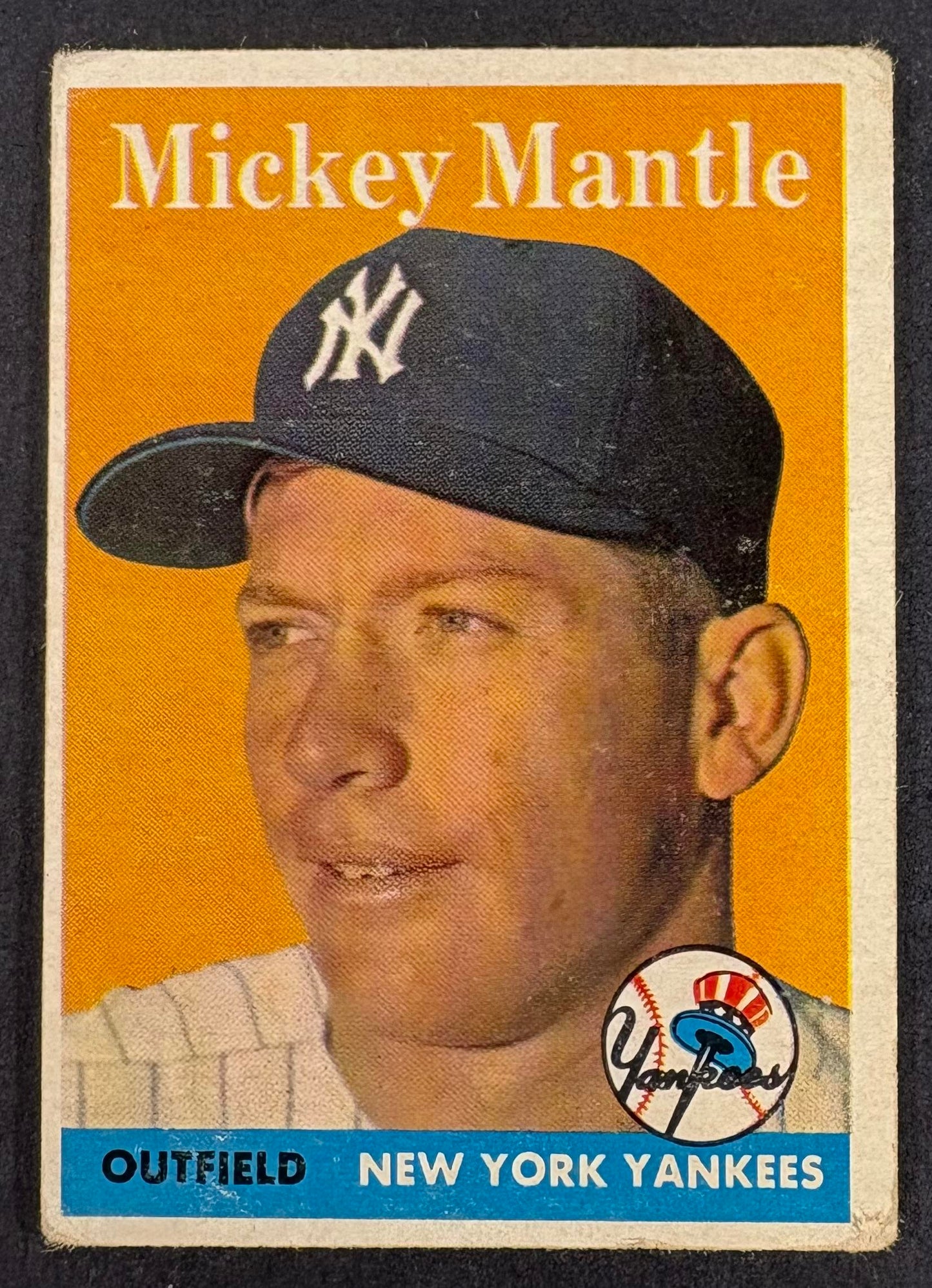 1958 Topps #150 Mickey Mantle Nice Color (wrinkle)