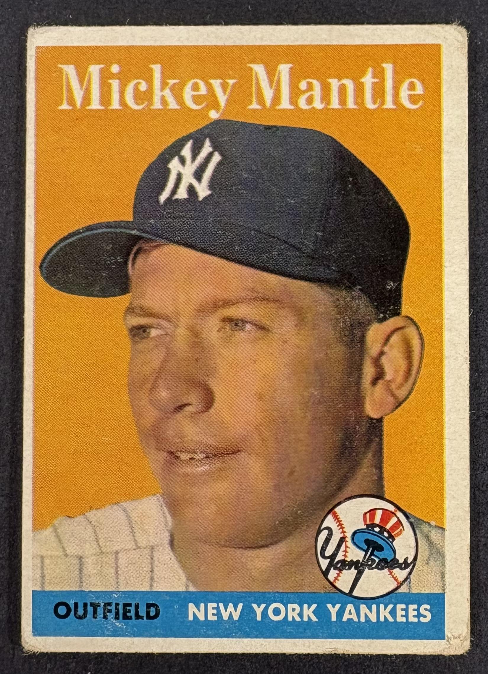 1958 Topps #150 Mickey Mantle Nice Color (wrinkle)