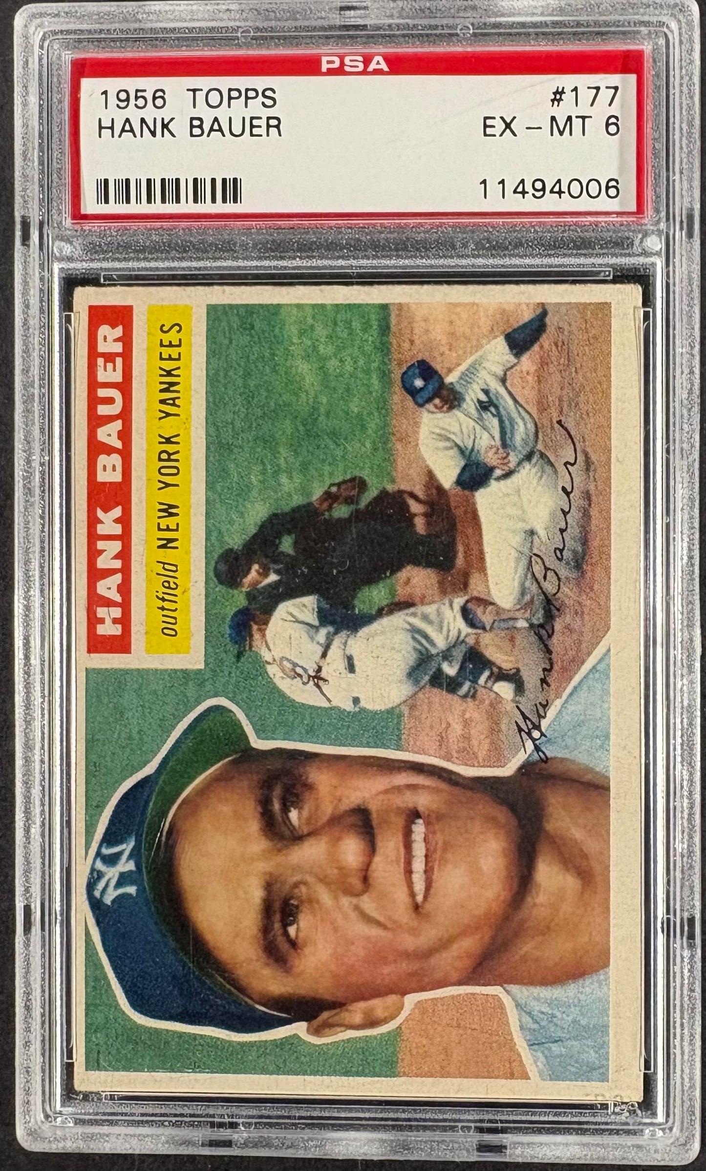 1956 Topps #177 Hank Bauer White Back PSA 6