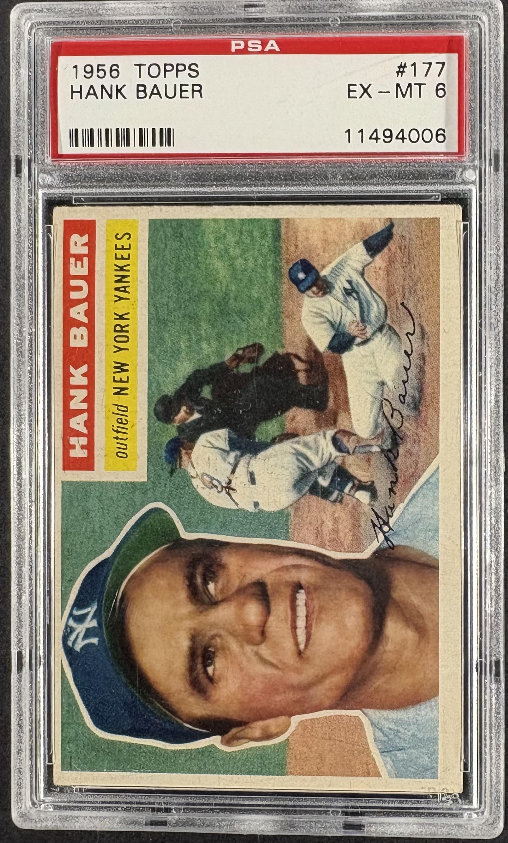 1956 Topps #177 Hank Bauer White Back PSA 6