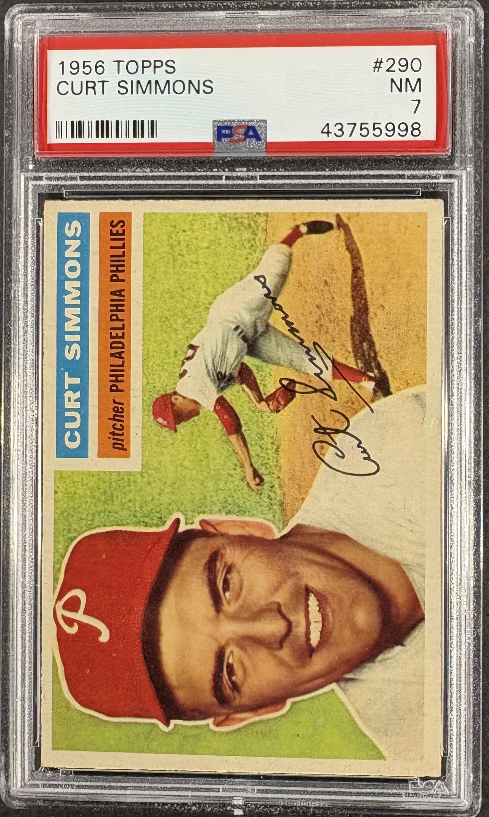 1956 Topps #290 Curt Simmons PSA 7 NM