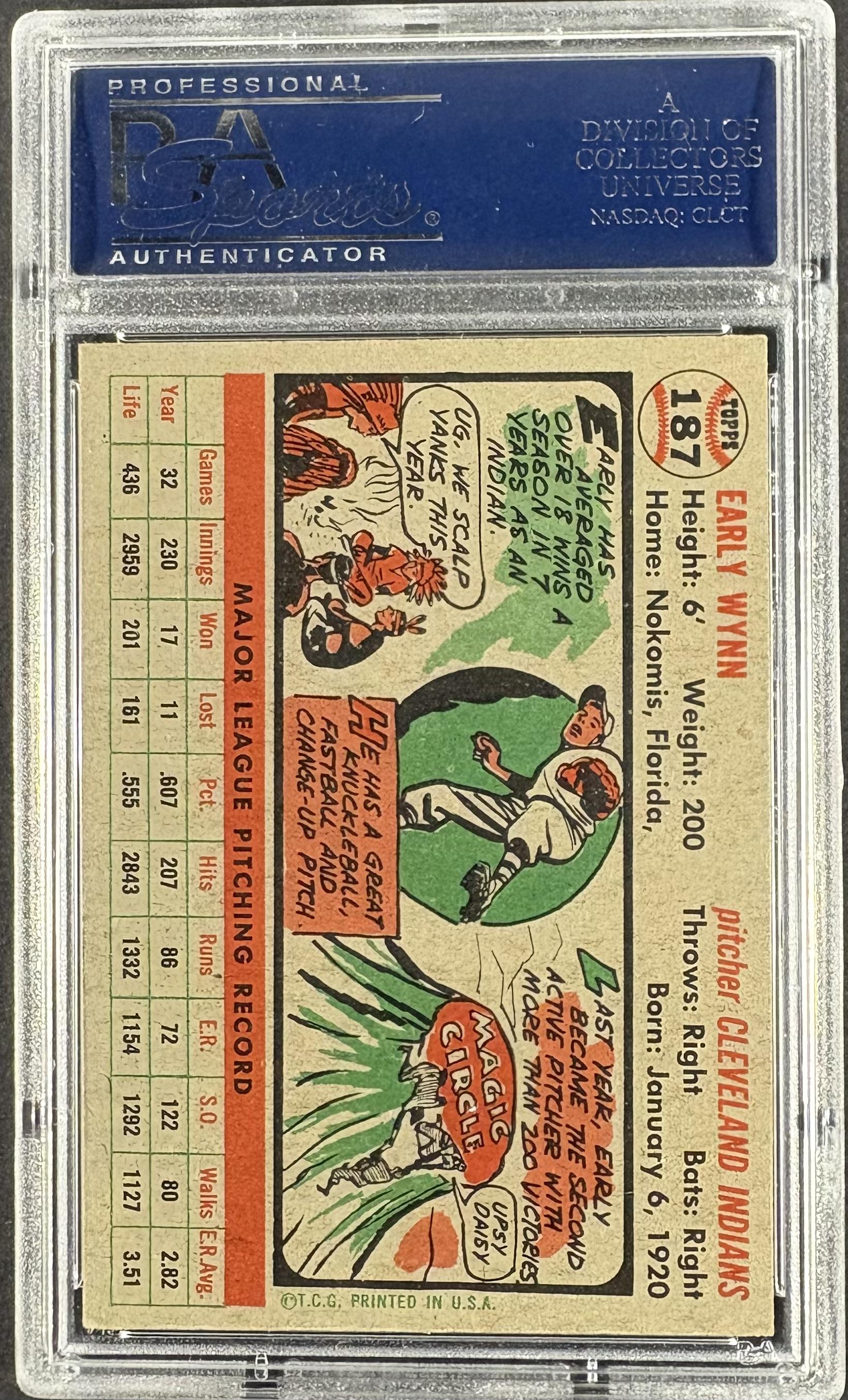 1956 Topps #187 Early Wynn PSA 6