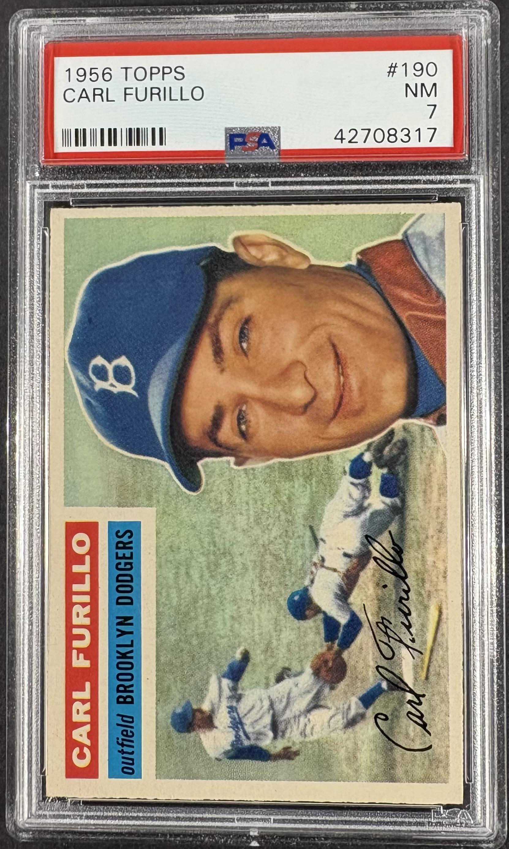 1956 Topps #190 Carl Furillo PSA 7
