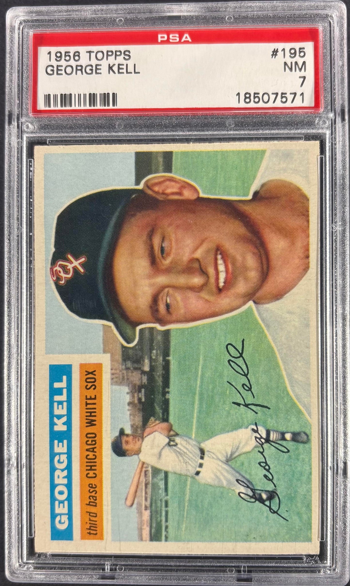 1956 Topps #195 George Kell PSA 7 NM Near Mint