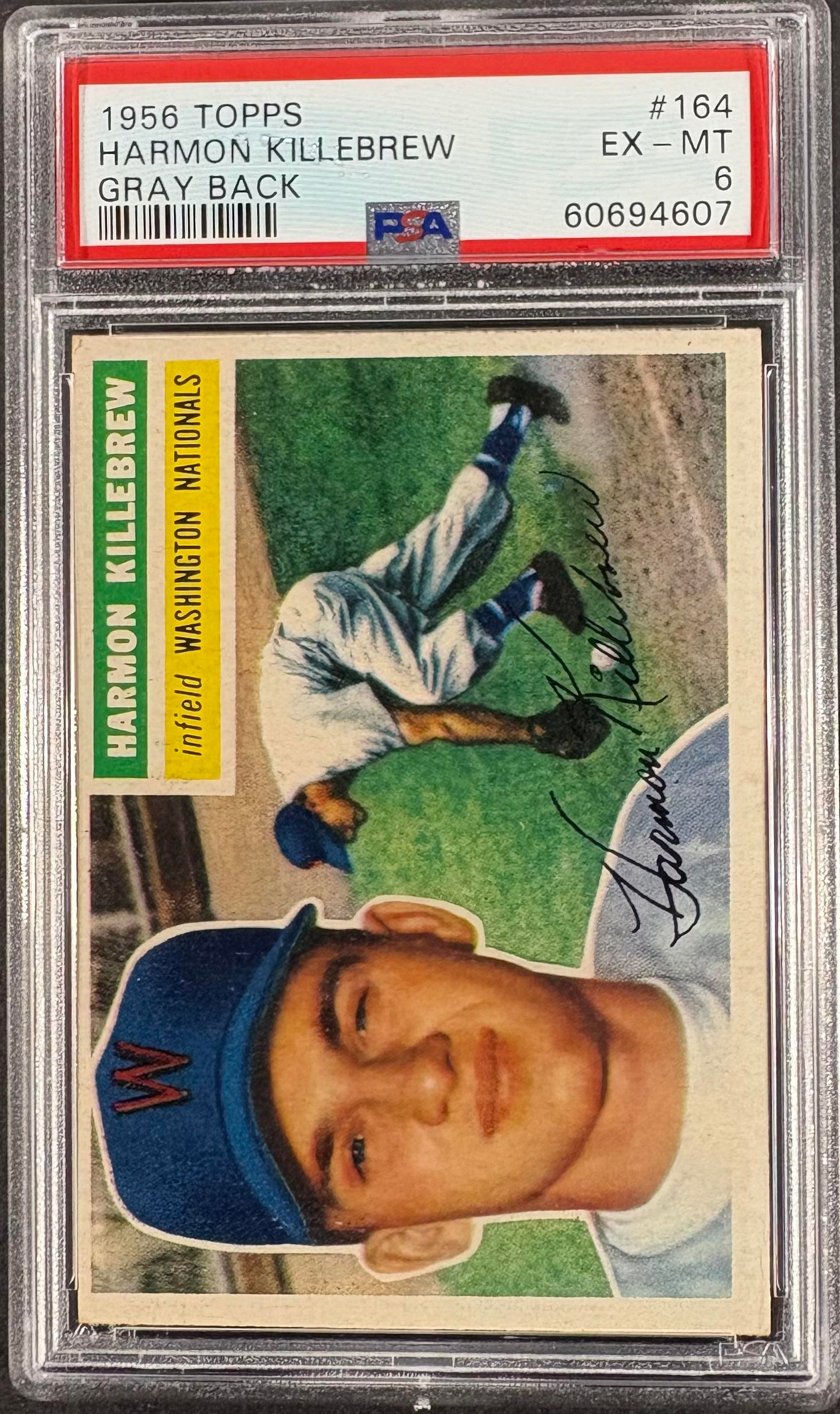 1956 Topps #164 Harmon Killebrew Gray Back PSA 6