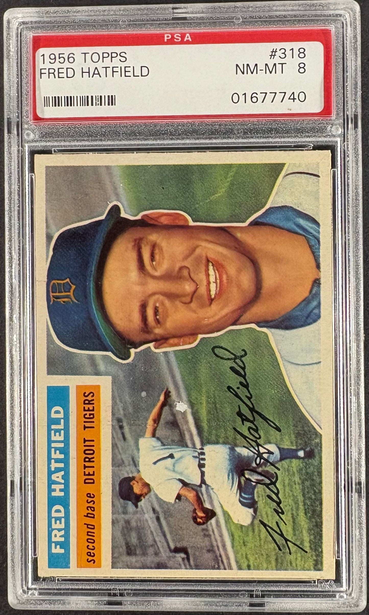 1956 Topps #318 Fred Hatfield PSA 8 NM-MT High Grade