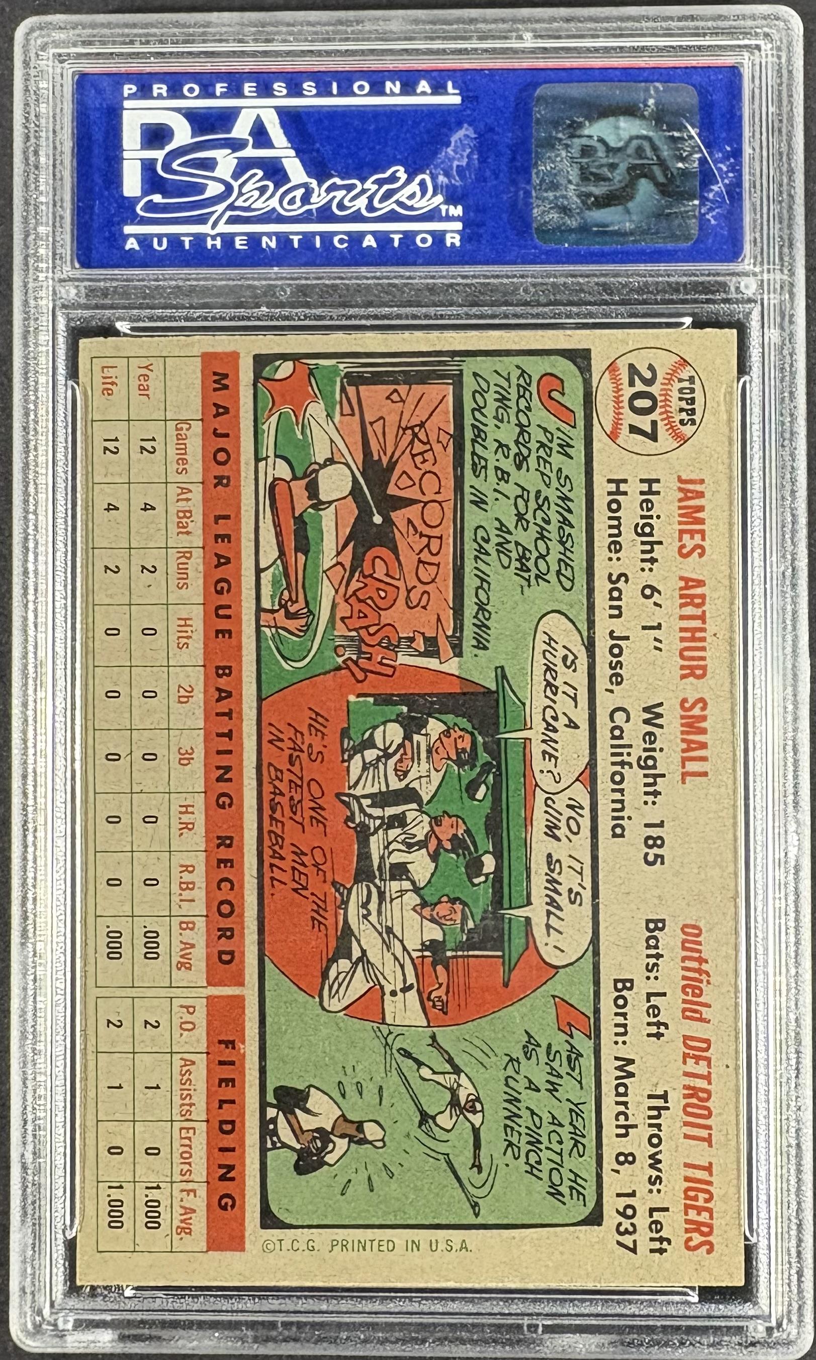 1956 Topps #207 Jim Small PSA 8 NM-MT High Grade