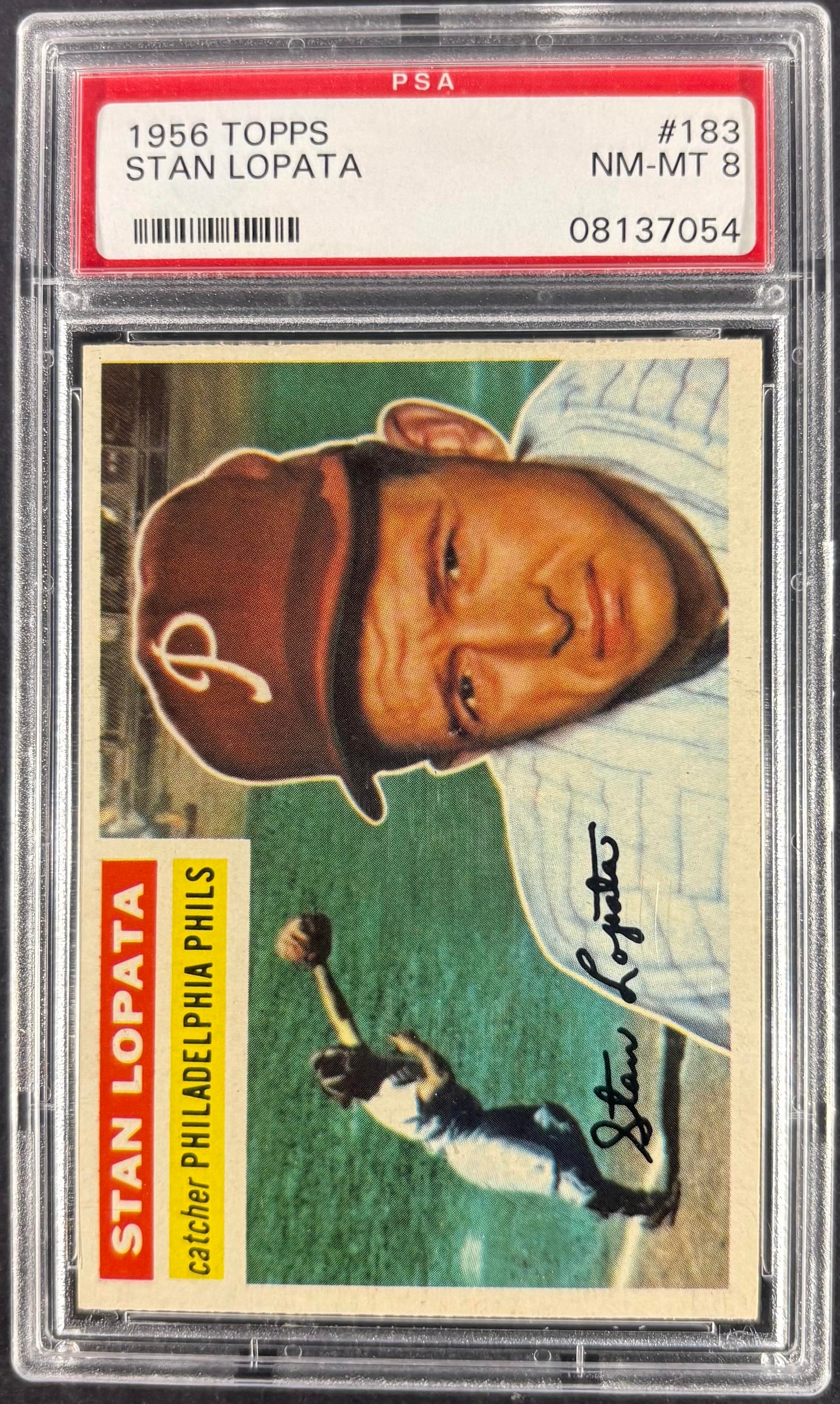 1956 Topps #183 Stan Lopata PSA 8 NM-MT High Grade