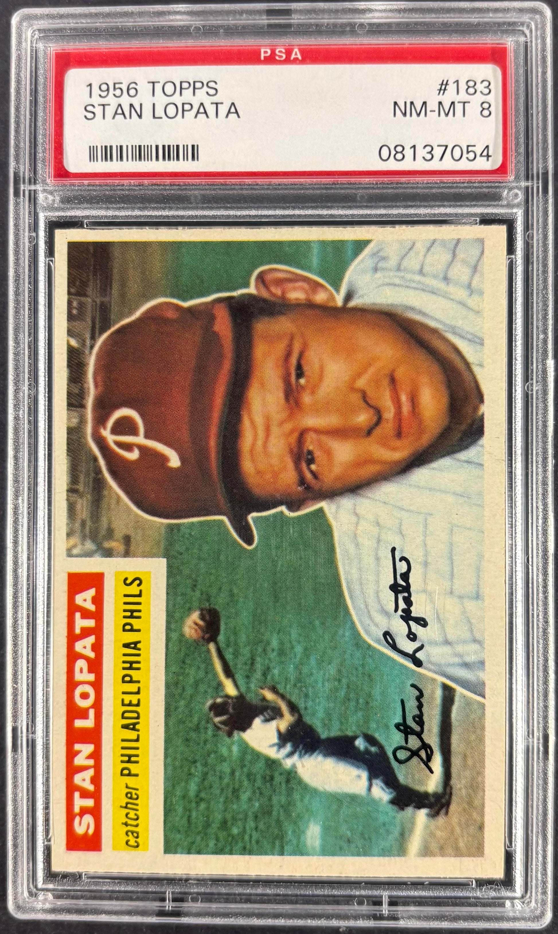 1956 Topps #183 Stan Lopata PSA 8 NM-MT High Grade