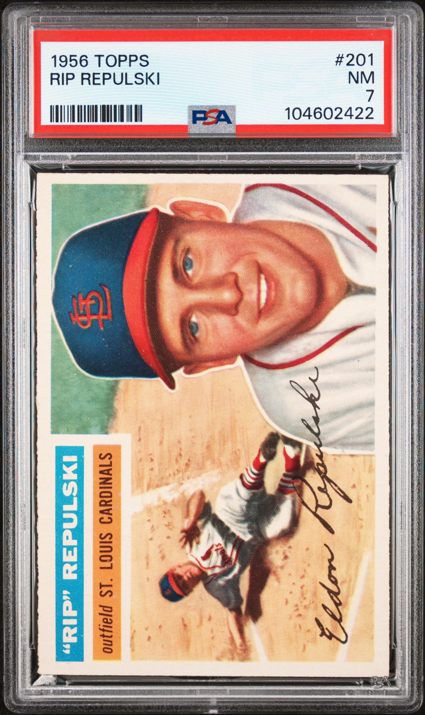 1956 Topps #201 Rip Repulski PSA 7 NM Near Mint New Label