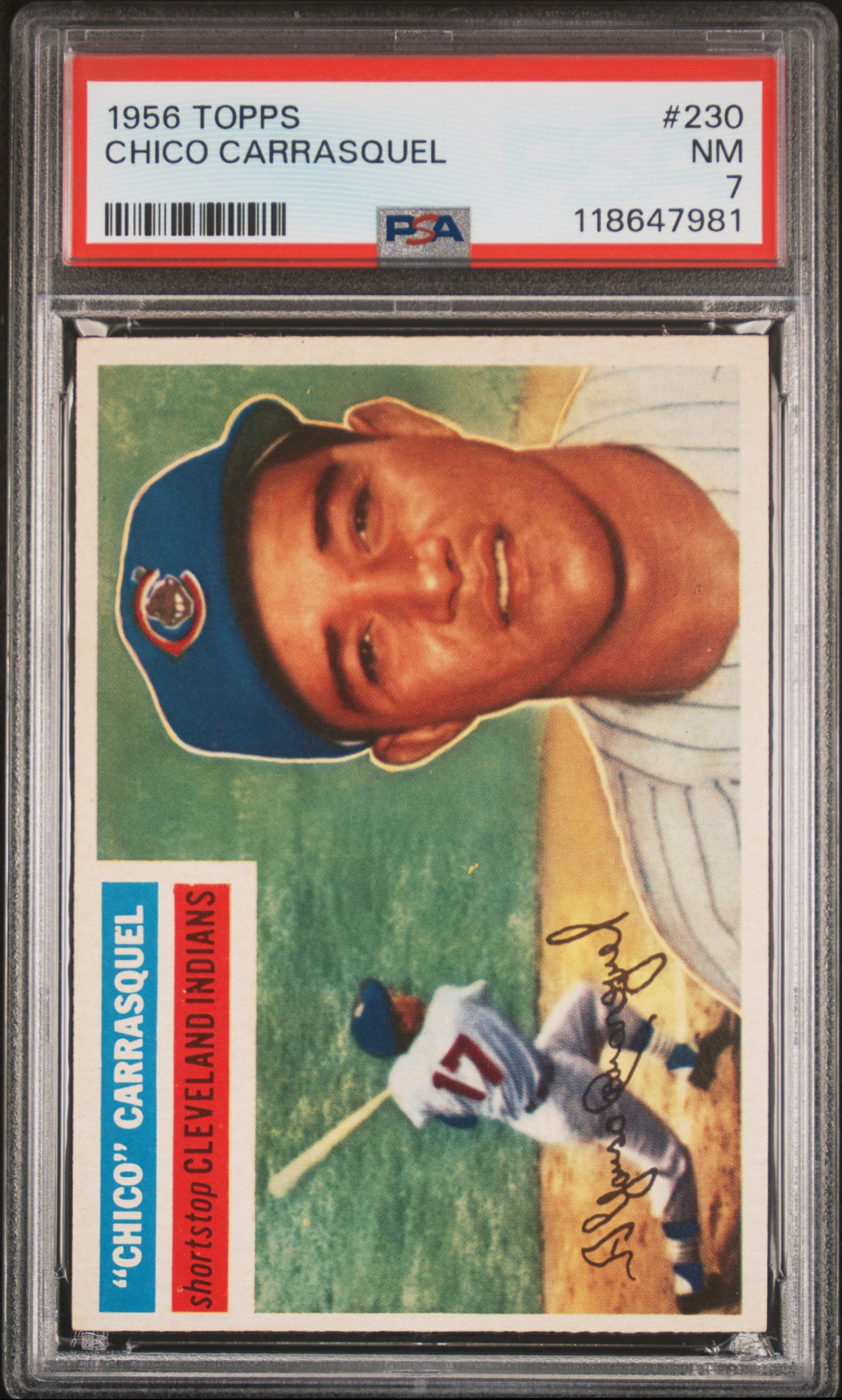 1956 Topps #230 Chico Carrasquel PSA 7 NM Near Mint New Label