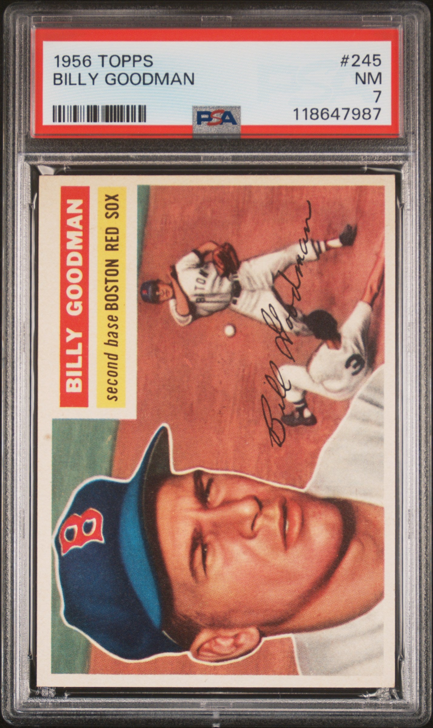 1956 Topps #245 Billy Goodman PSA 7 NM Near Mint New Label