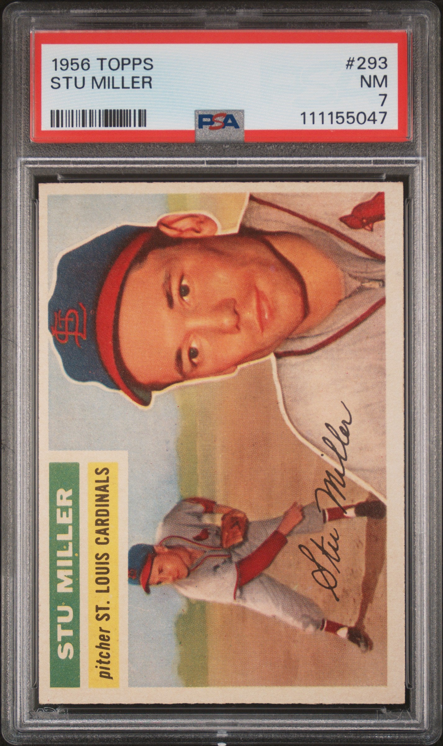 1956 Topps #293 Stu Miller PSA 7 NM Near Mint New Label