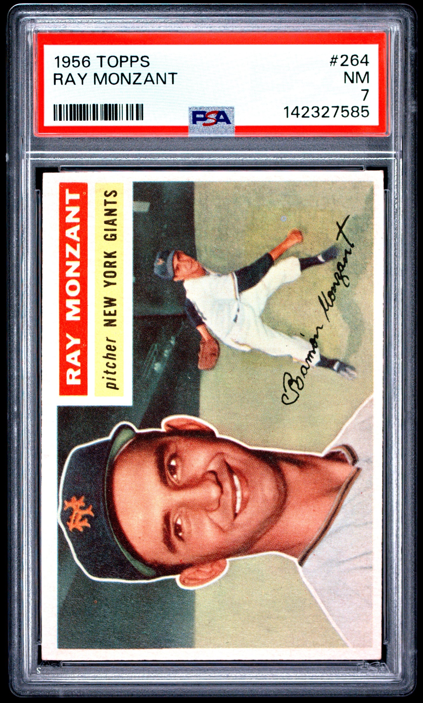 1956 Topps #264 Ray Monzant PSA 7 NM Near Mint New Label