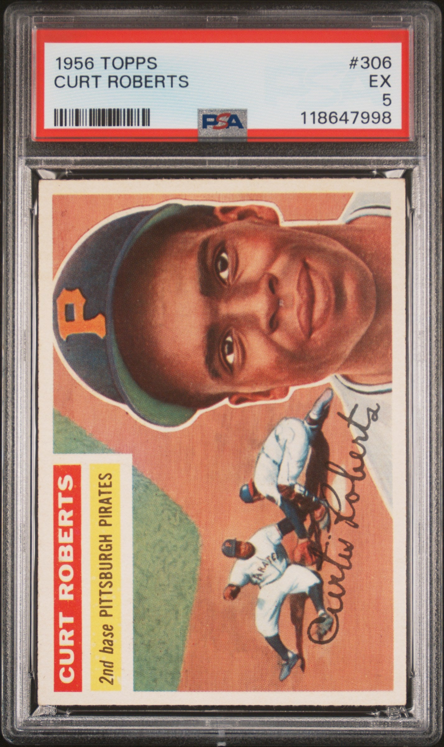 1956 Topps #306 Curt Roberts PSA 5 EX CENTERED New Label