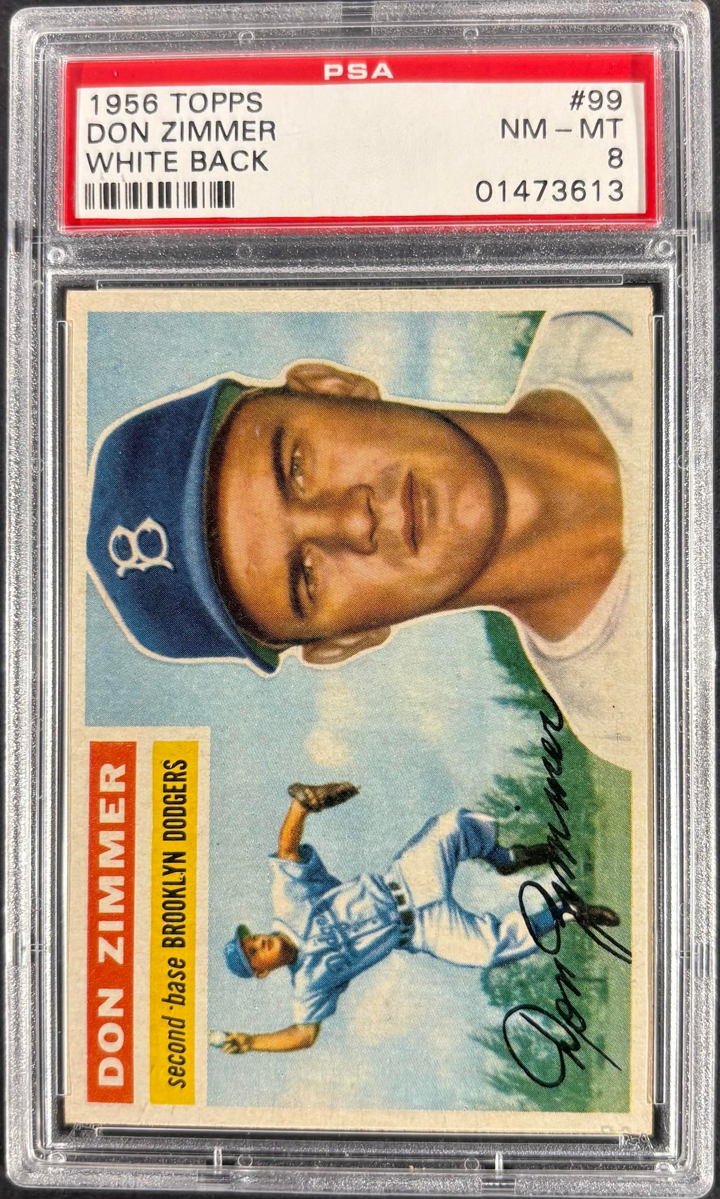 1956 Topps #99 Don Zimmer PSA 8 NM-MT High Grade CENTERED