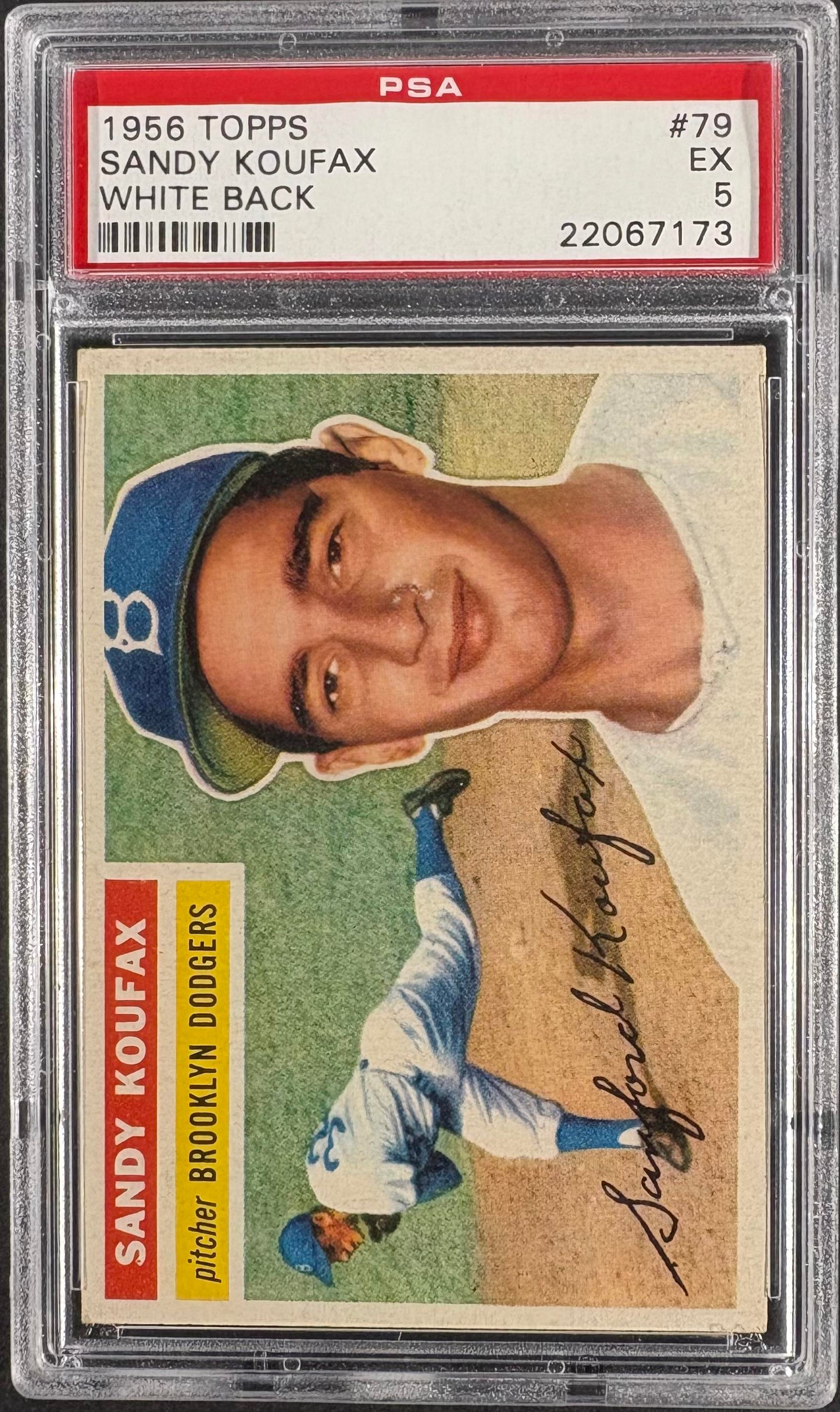 1956 Topps #79 Sandy Koufax White Back PSA 5 EX CENTERED