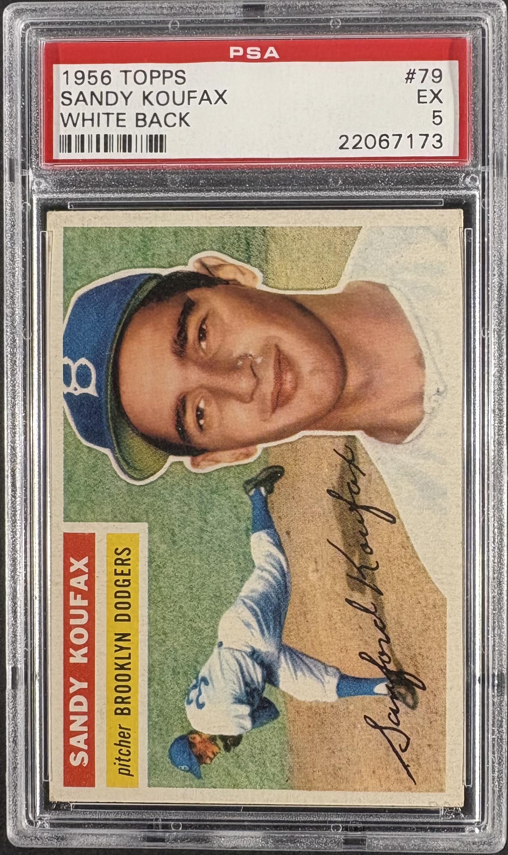 1956 Topps #79 Sandy Koufax White Back PSA 5 EX CENTERED